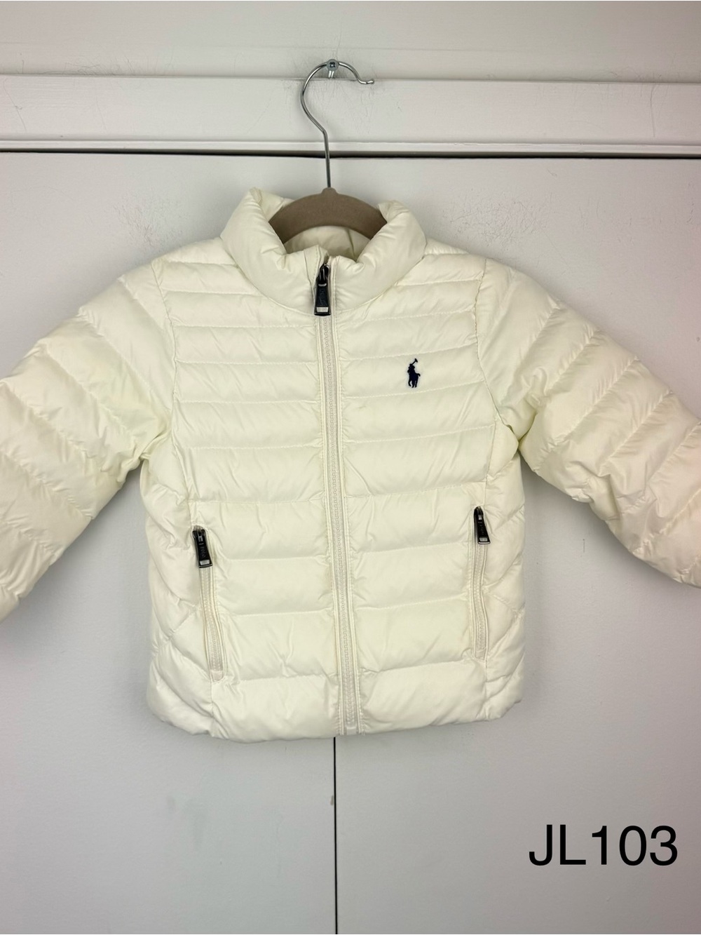 Polo Ralph Lauren Ivory Puffer Jacket Toddler 2T Recycled Fill